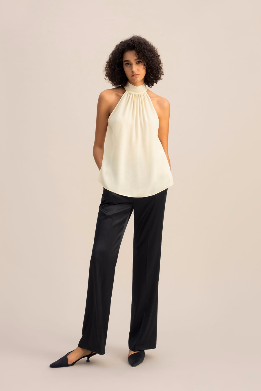 Top Halter in Georgette di Seta