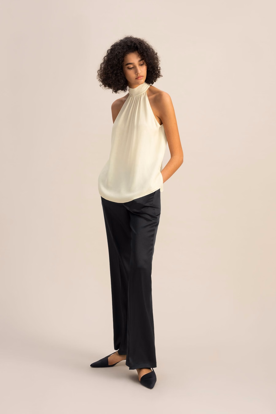 Top Halter in Georgette di Seta