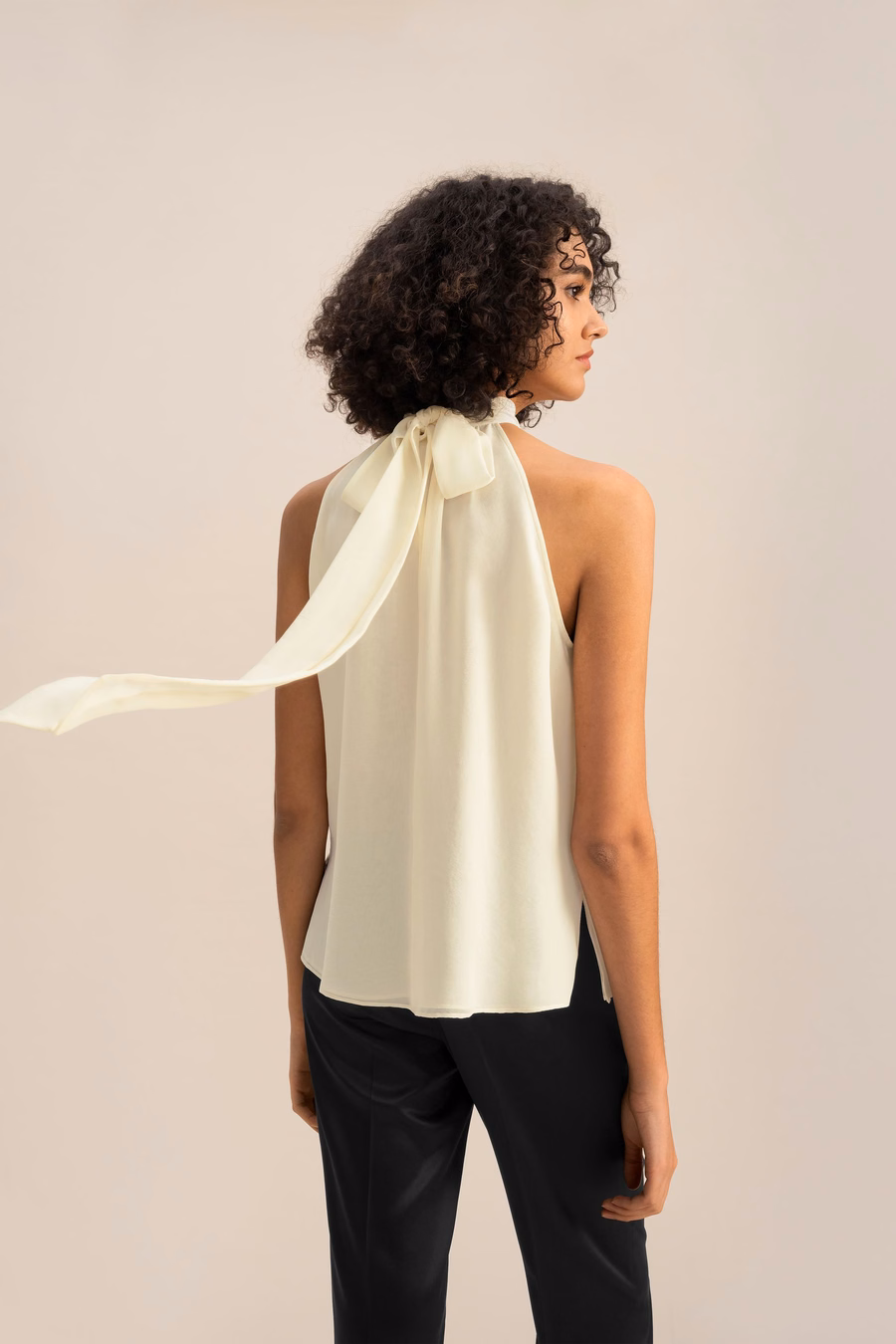 Top Halter in Georgette di Seta
