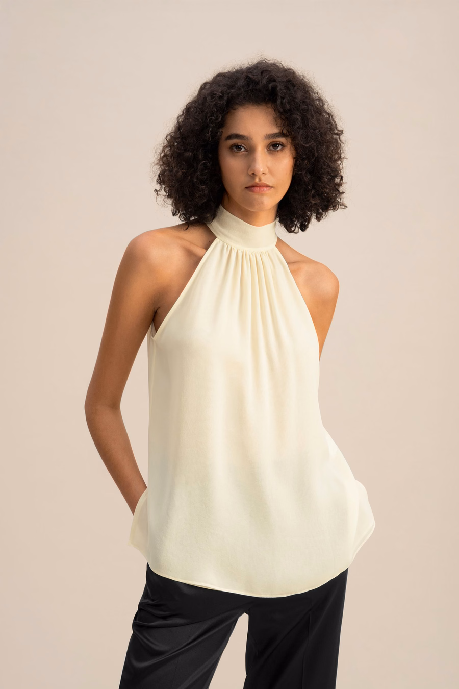 Top Halter in Georgette di Seta