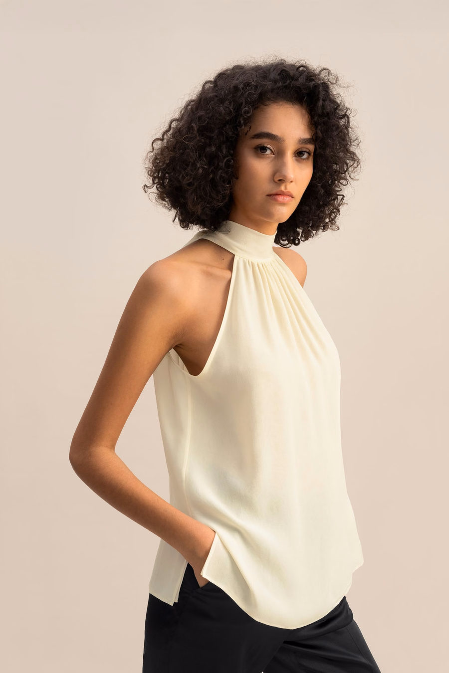 Top Halter in Georgette di Seta