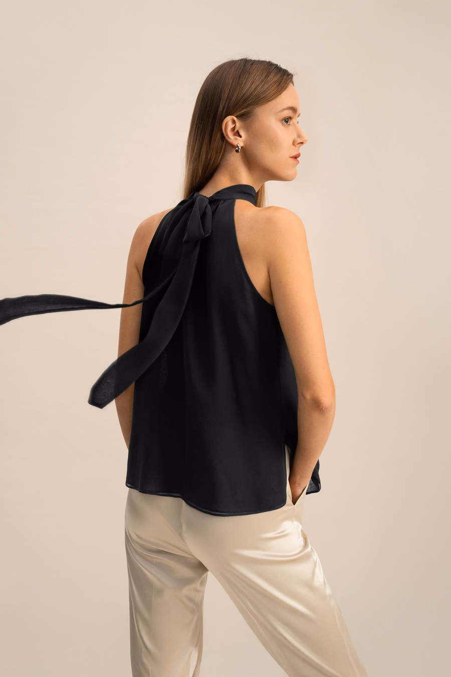 Top Halter in Georgette di Seta