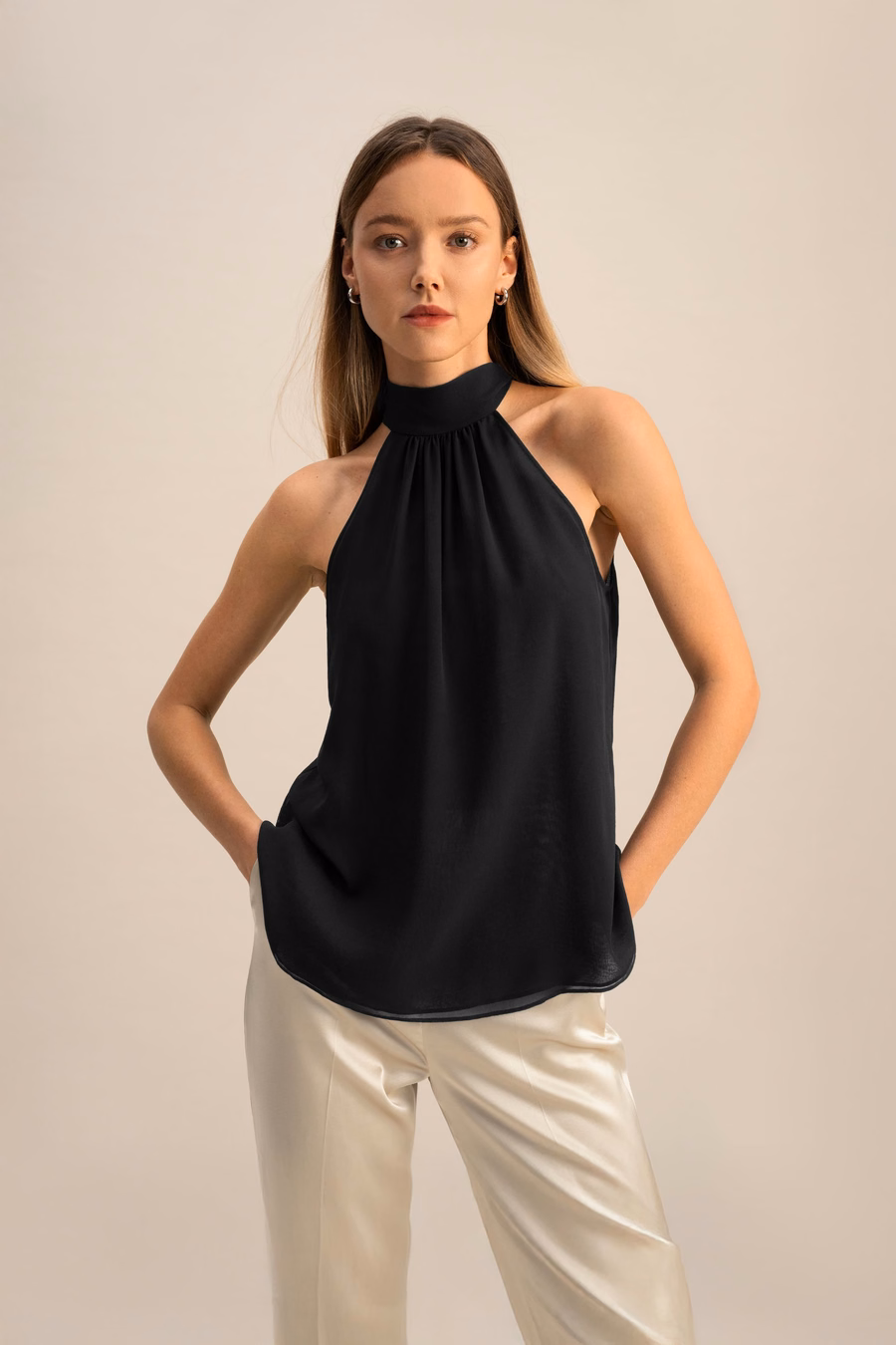 Top Halter in Georgette di Seta