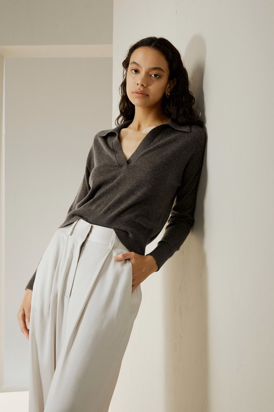 Maglietta polo in cashmere