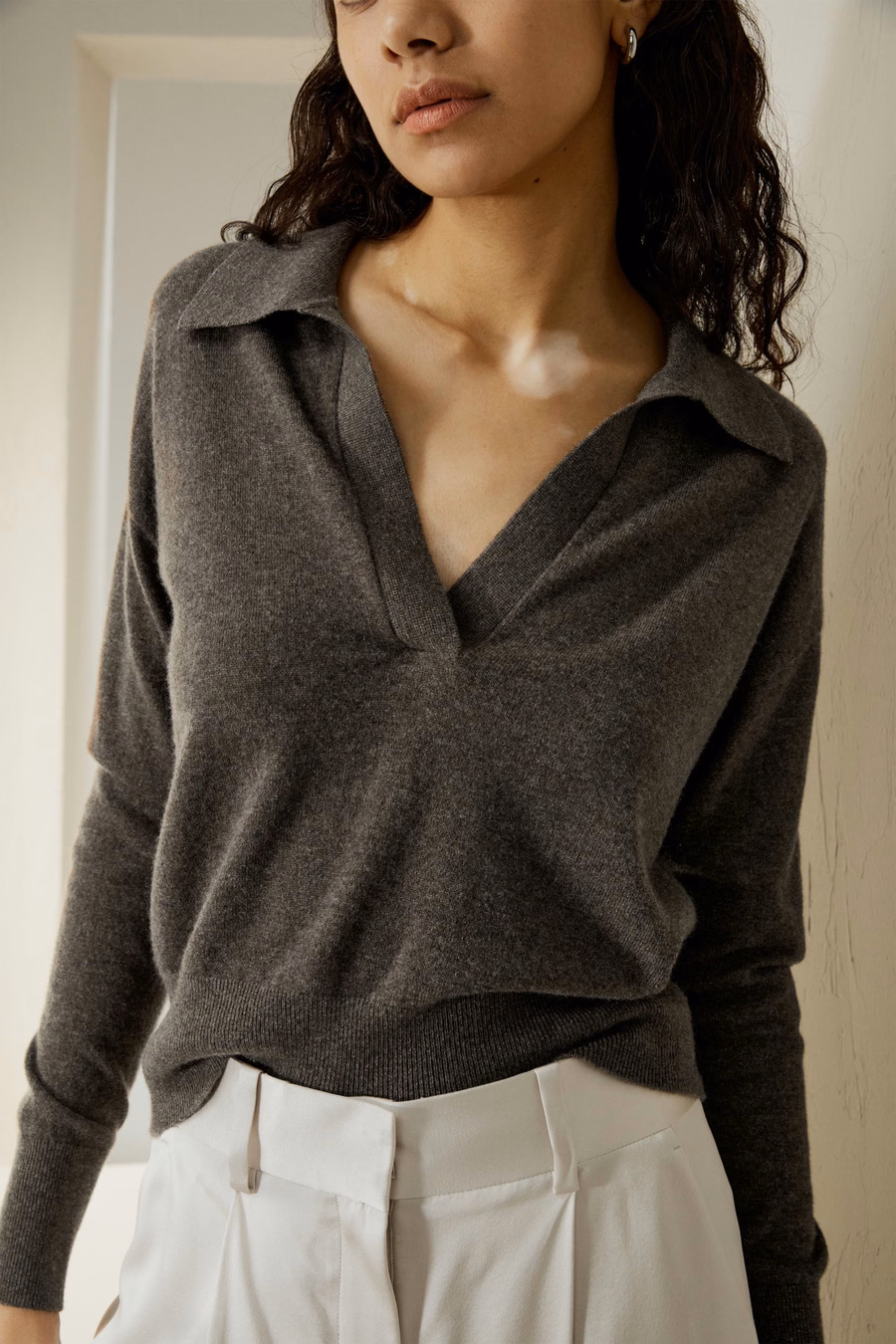 Maglietta polo in cashmere