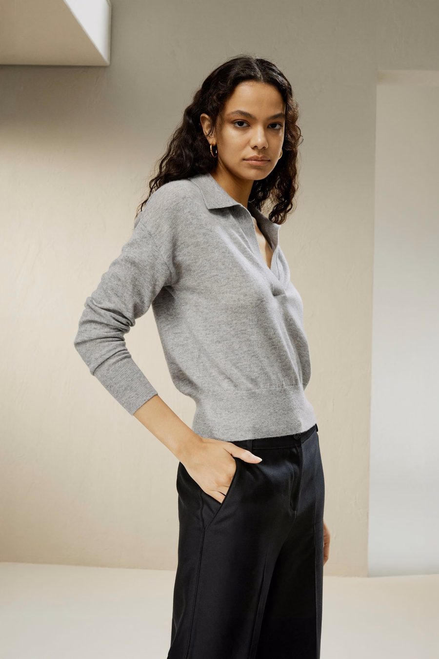 Maglietta polo in cashmere