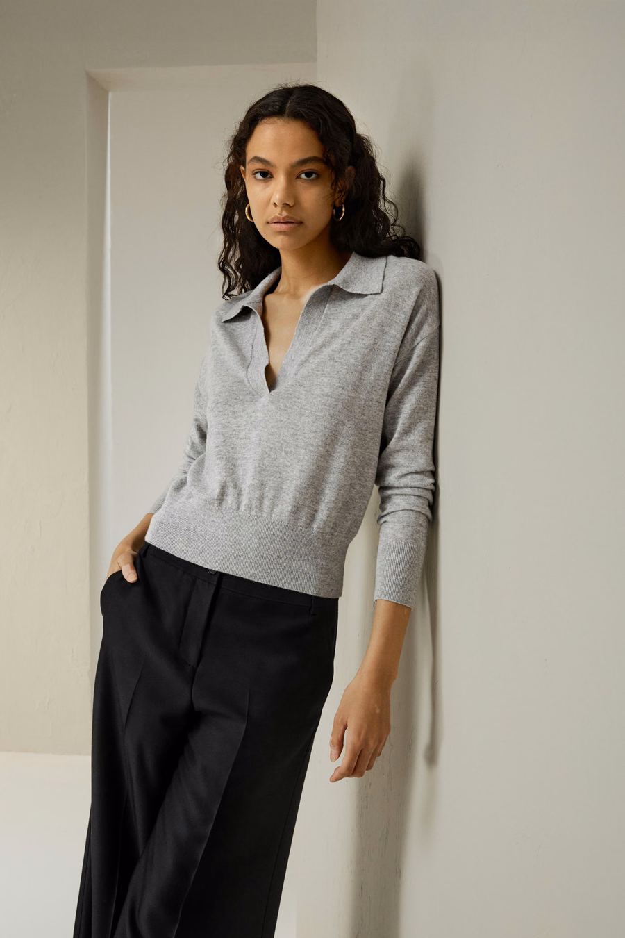Maglietta polo in cashmere