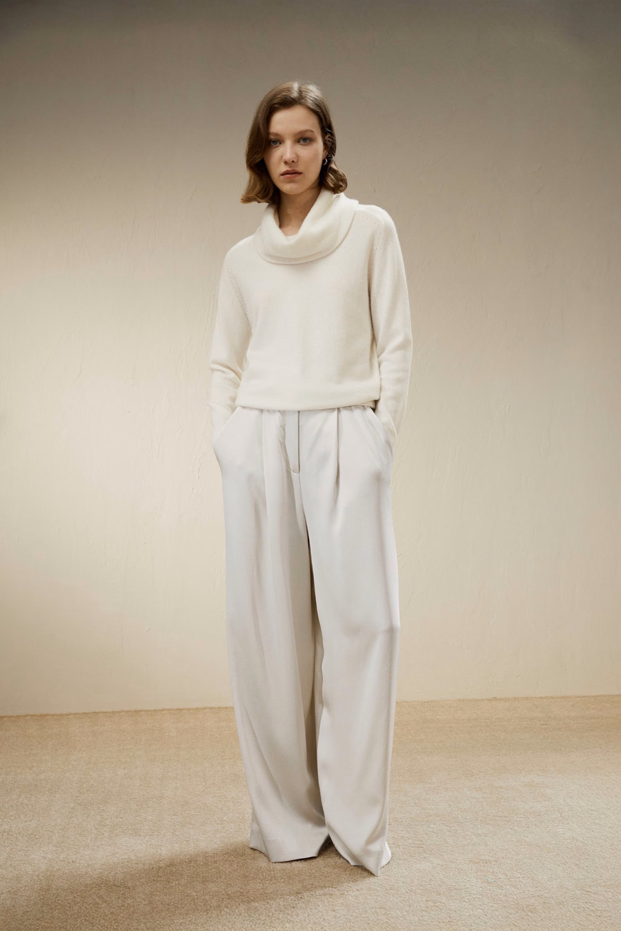 Maglione con colletto a dolcevita in cashmere