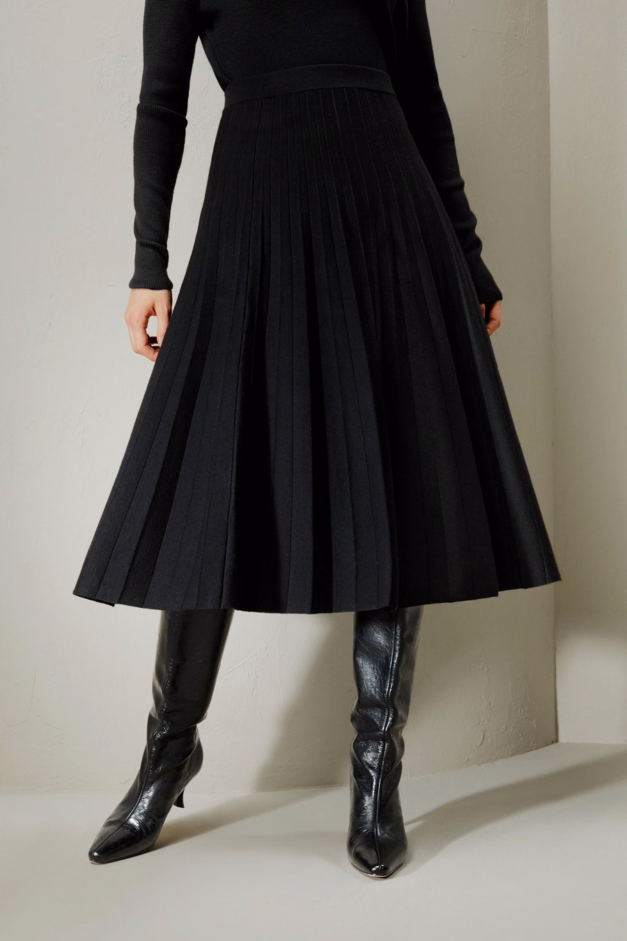 Gonna in merino ultra fine per universitari