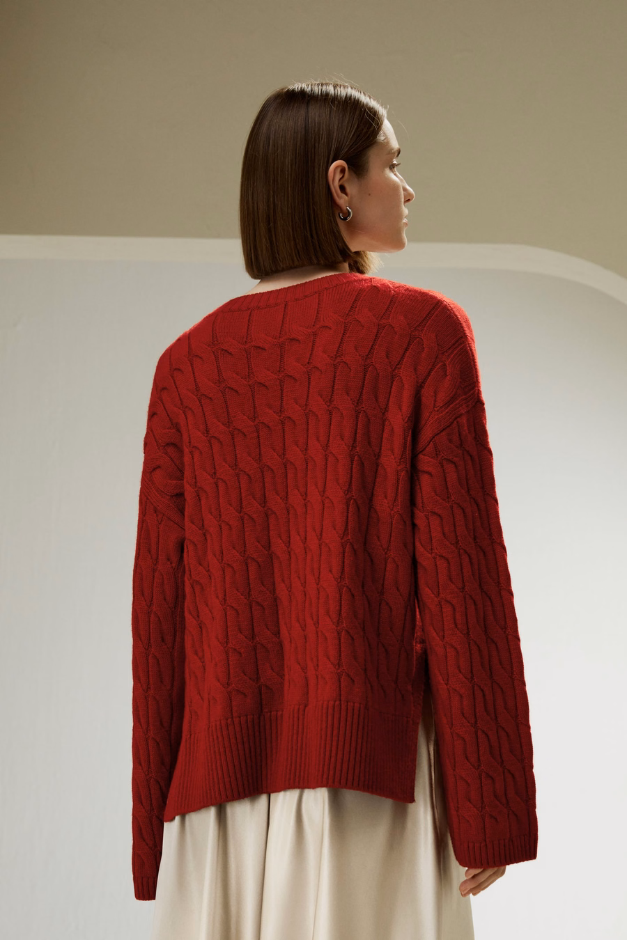 Maglione a Collo Giro in Lana Merino Ultra Fine