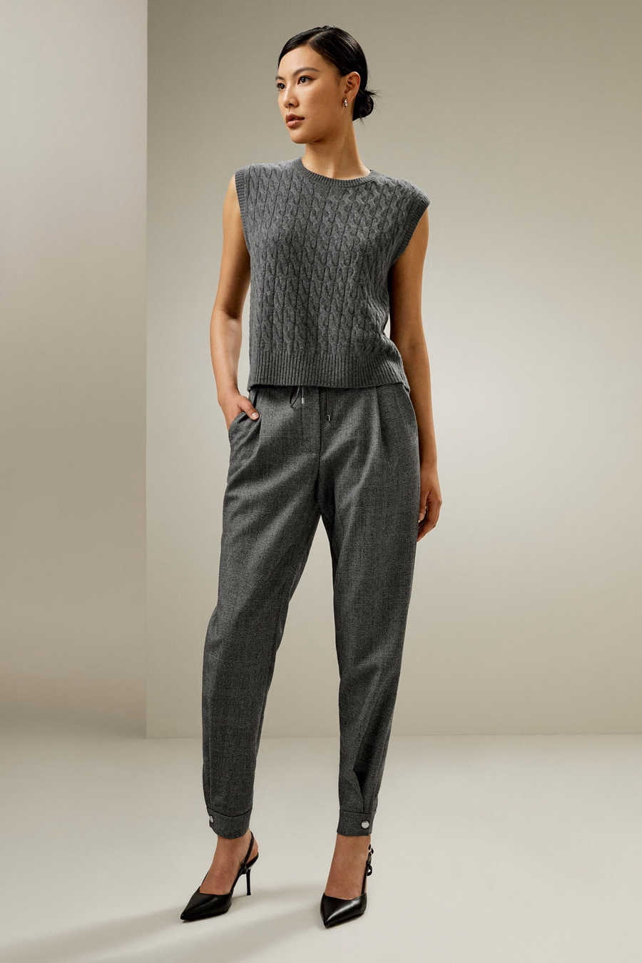 Glen Flex Pantaloni di Lana Sottile