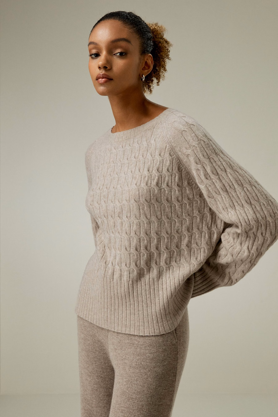 Maglione a Treccia in Cashmere per Bambini