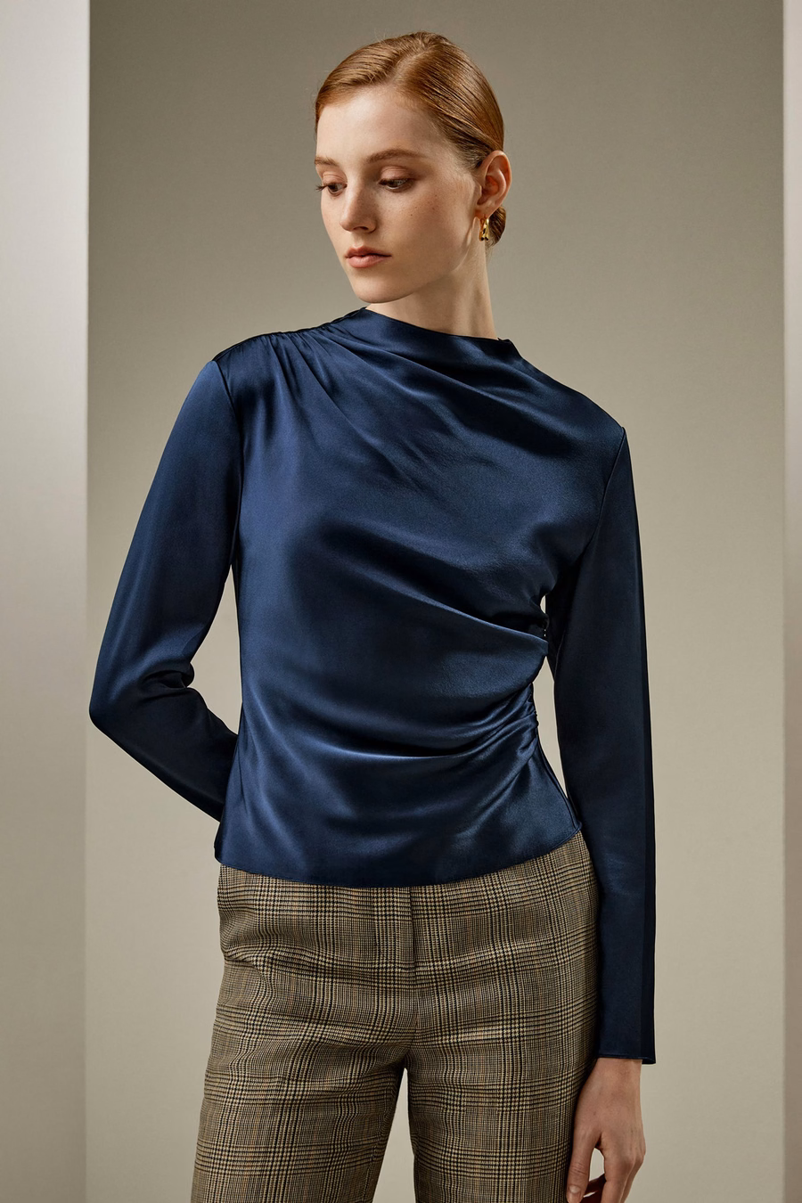 Blusa in Seta a Onde Oblique