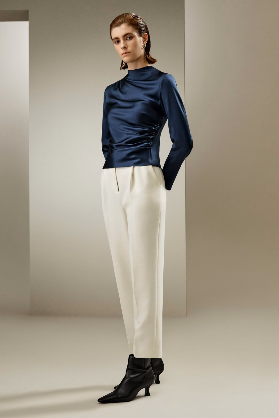 Blusa in Seta a Onde Oblique