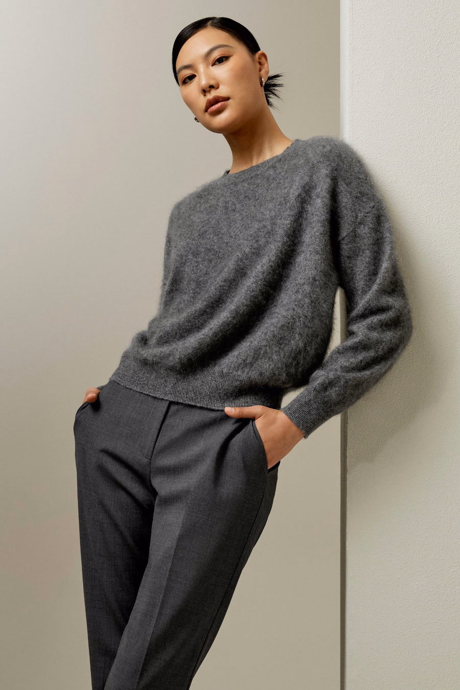 Pull in cashmere con spalla drop relaxed