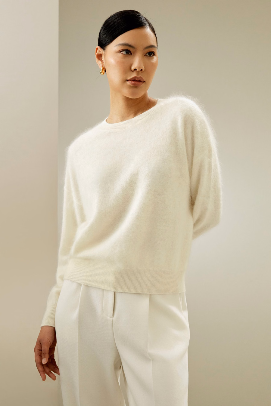 Pull in cashmere con spalla drop relaxed