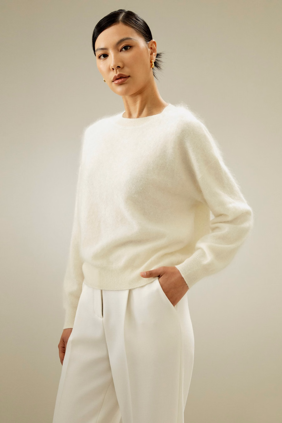 Pull in cashmere con spalla drop relaxed