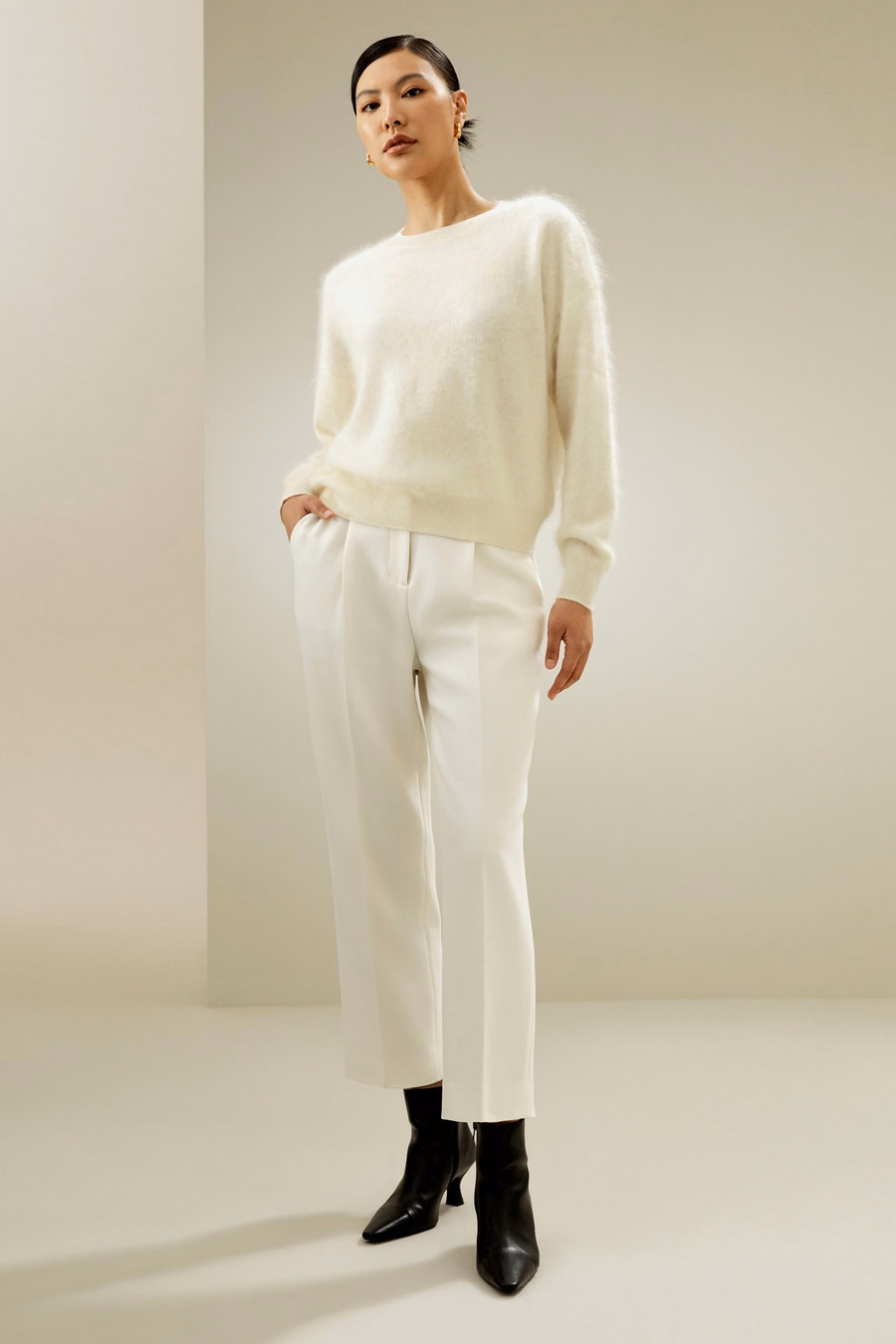 Pull in cashmere con spalla drop relaxed