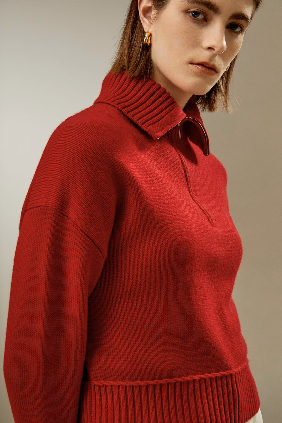 Maglione in Misto Lana-Cashmere dalla Vestibilità Relaxed