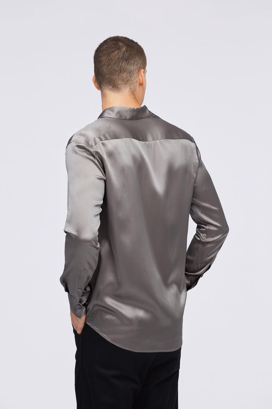 Camicia Base in Sete di Gelso per Uomo