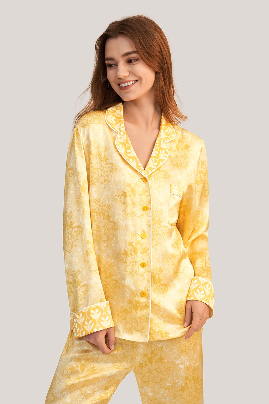 Set di Pigiami in Seta Golden Lily