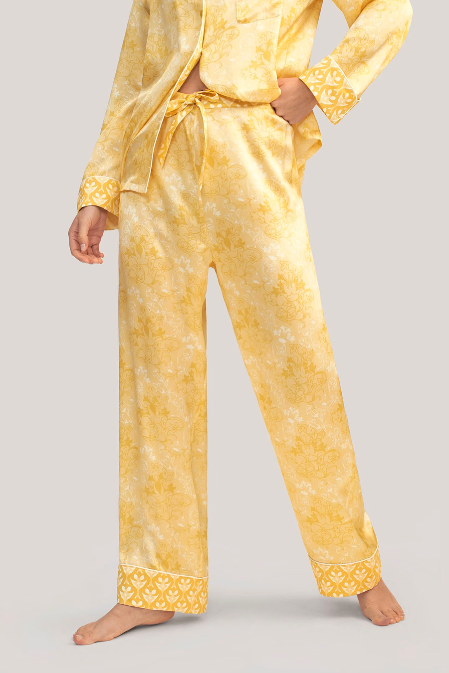 Set di Pigiami in Seta Golden Lily