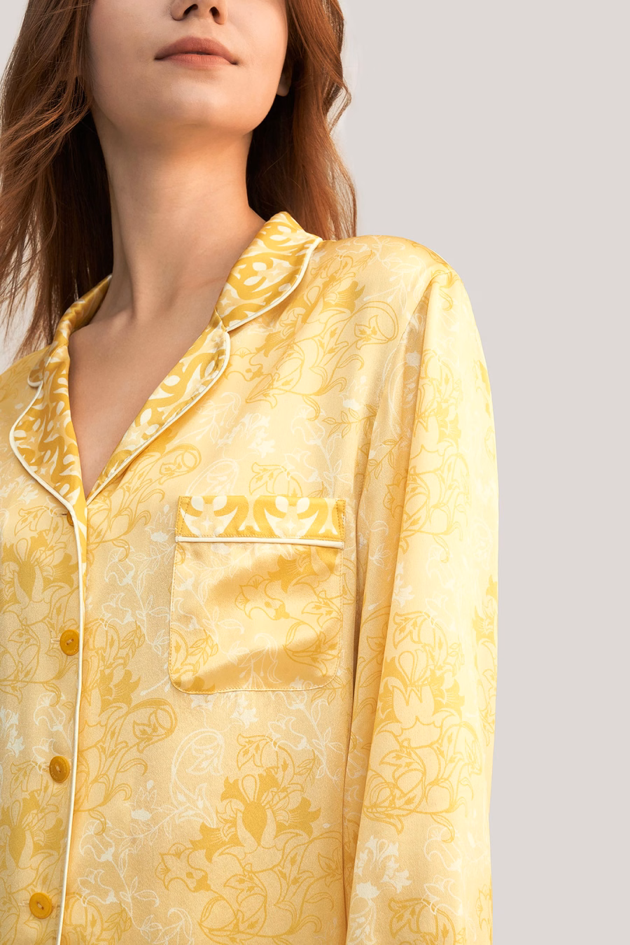 Set di Pigiami in Seta Golden Lily