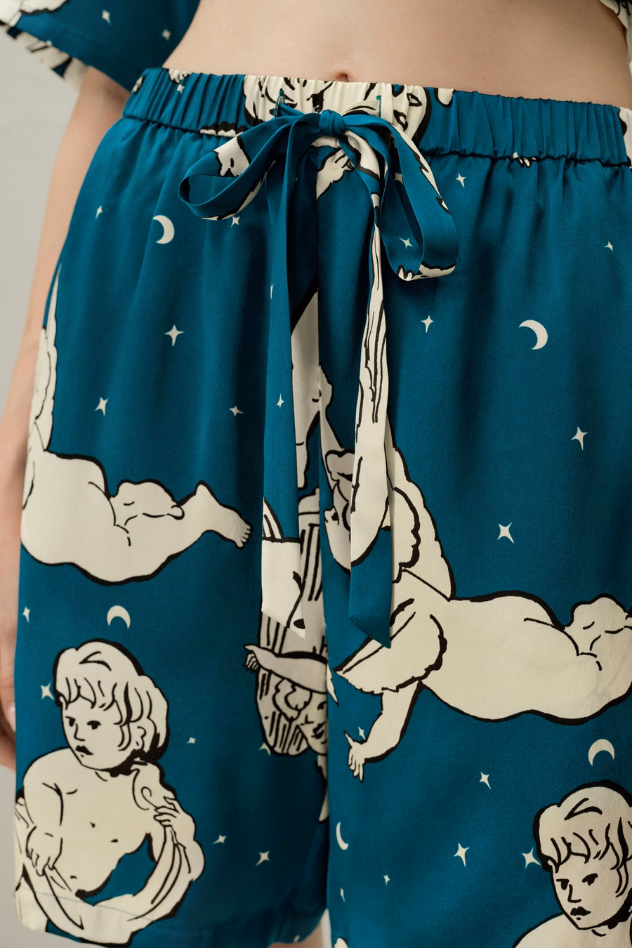 Set di Pigiama Corto in Seta dello Zodiaco Gemelli