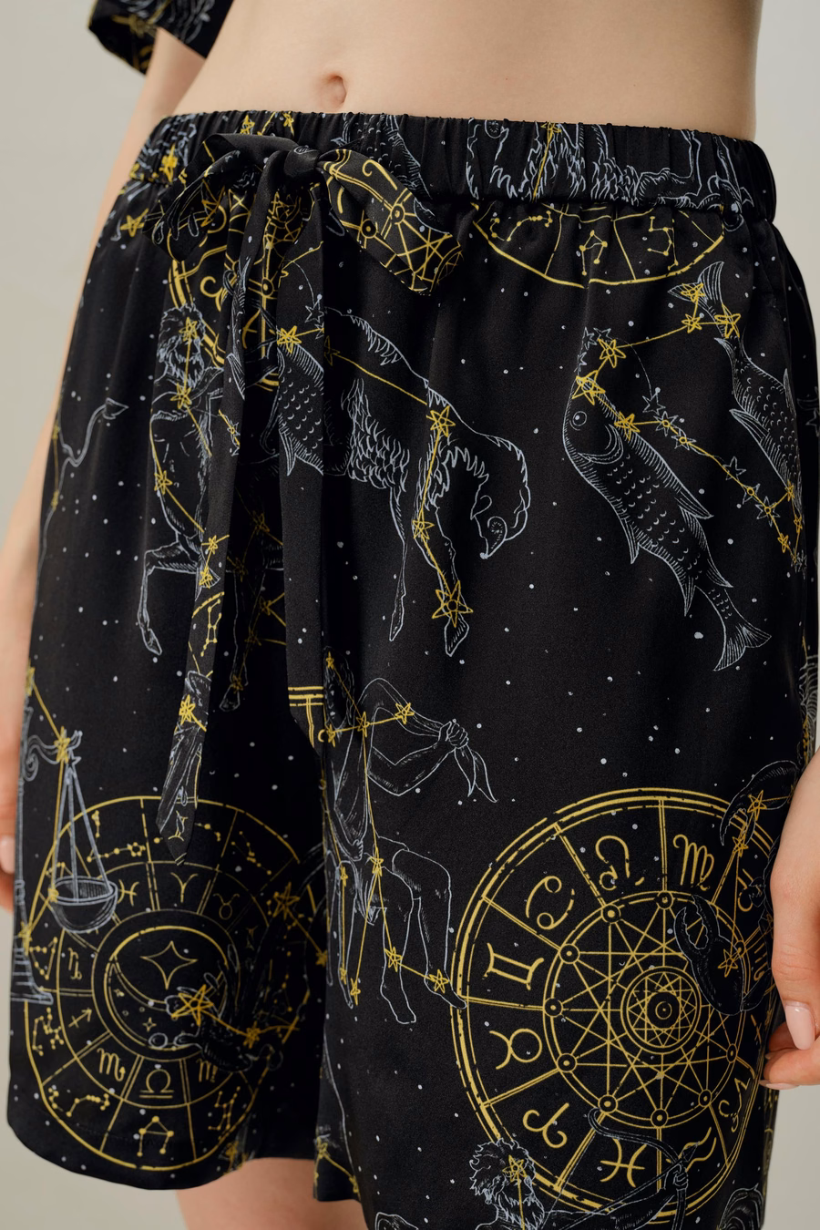 Set breve di pigiama in seta Zodiac Vergine