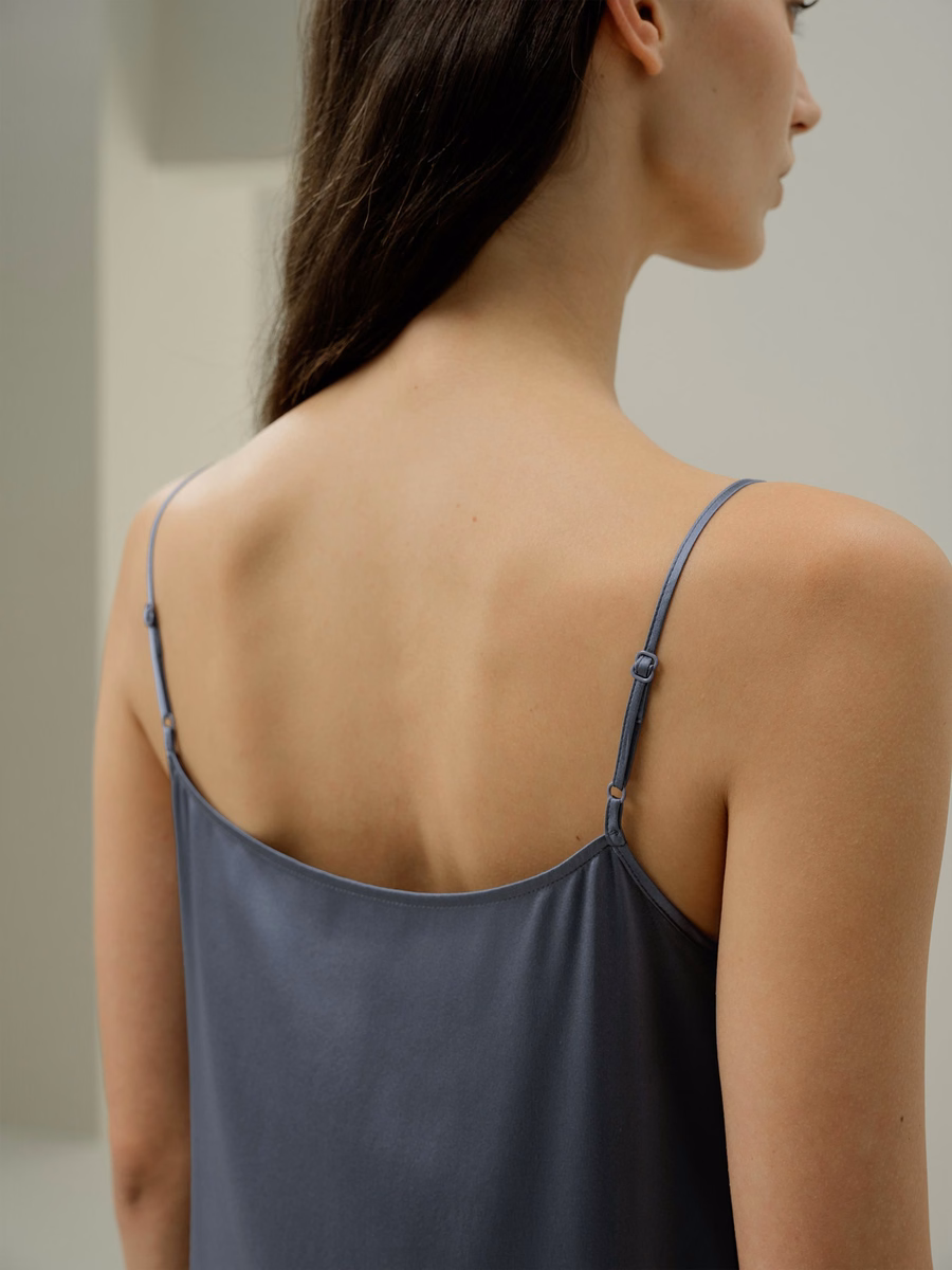 Luna Washable Silk Lace-Trim Slip Dress