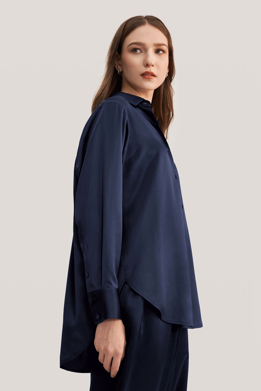 Pigiama in seta oversize Viola per donne