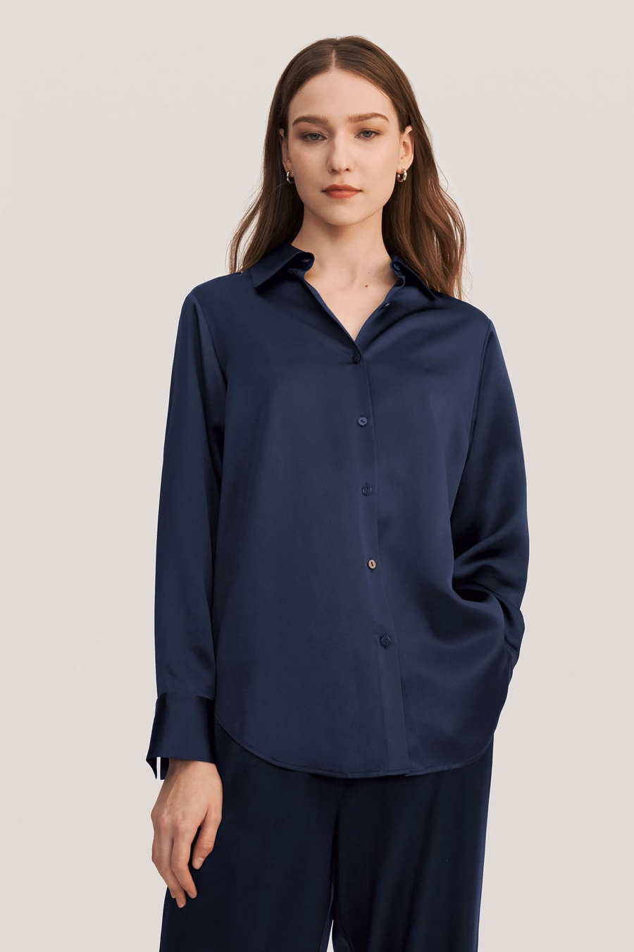 Pigiama in seta oversize Viola per donne