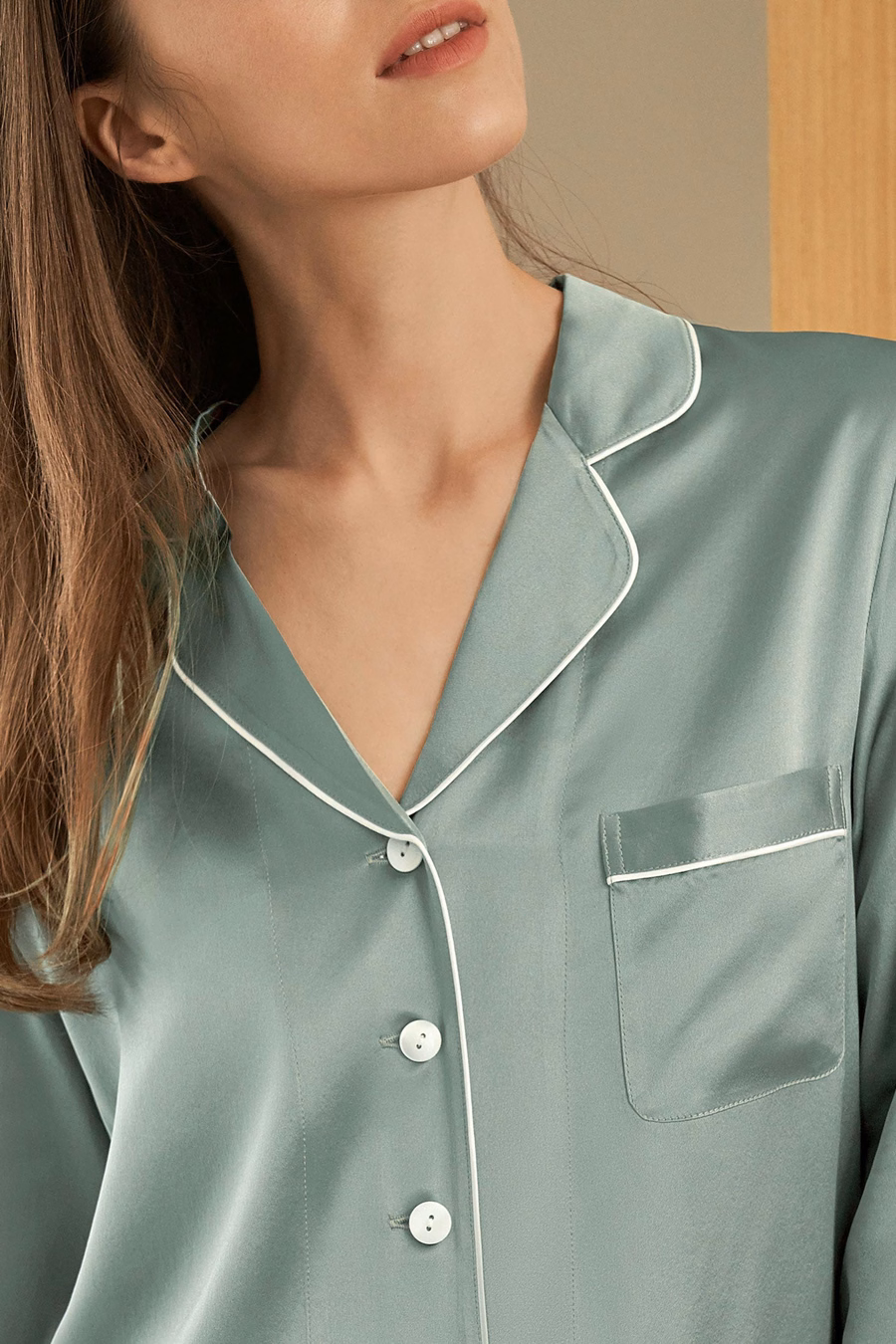 Set di Pigiama in Seta per Donna Chic Trimmed
