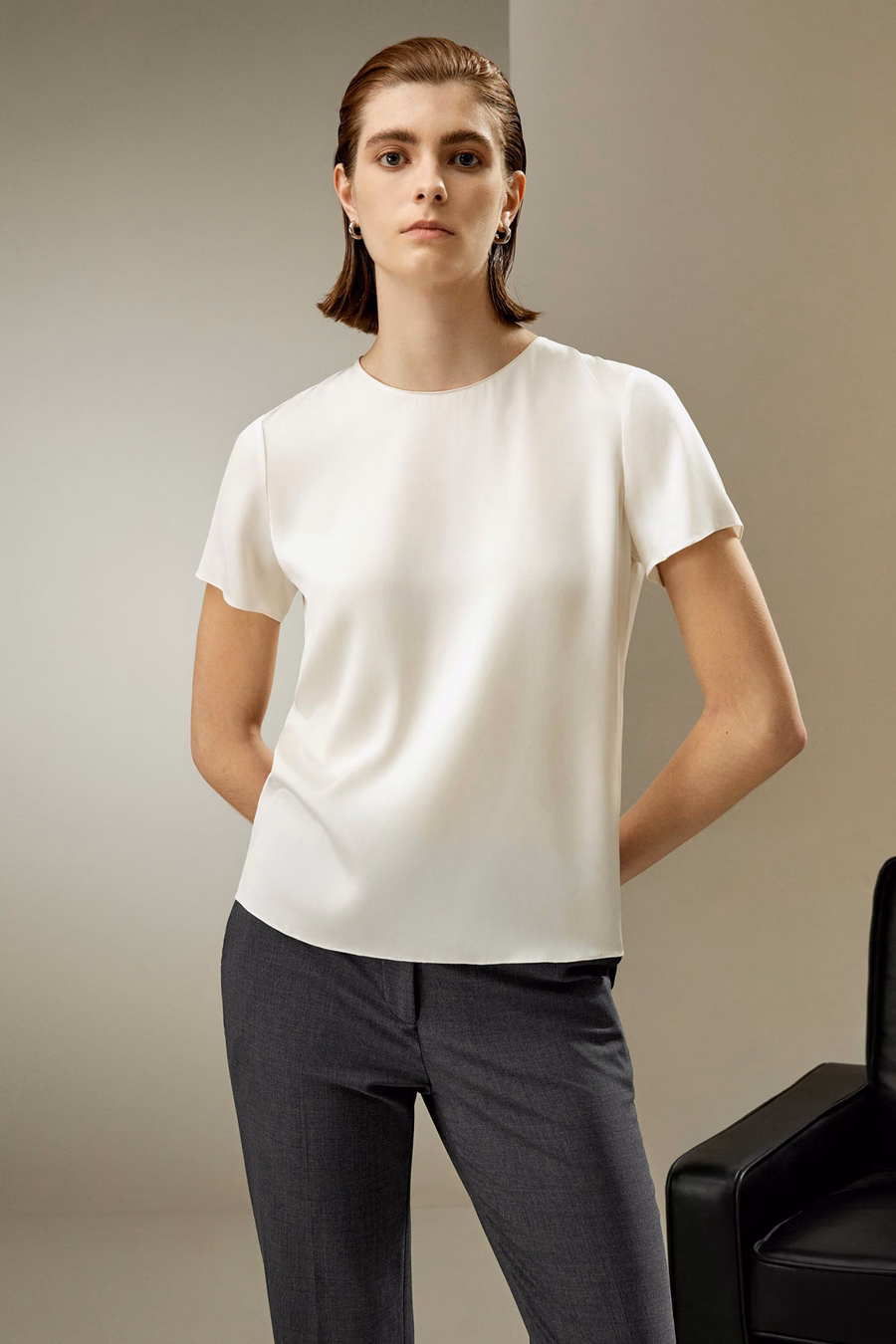 Basic T-shirt in seta