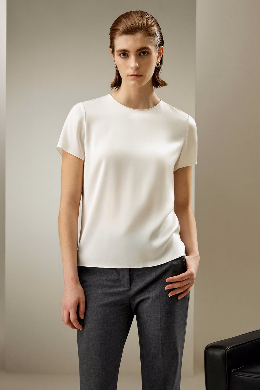 Basic T-shirt in seta