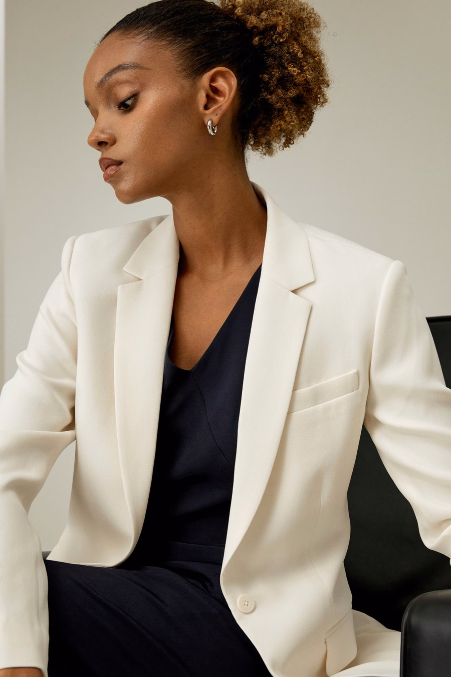 Blazer in seta liscia
