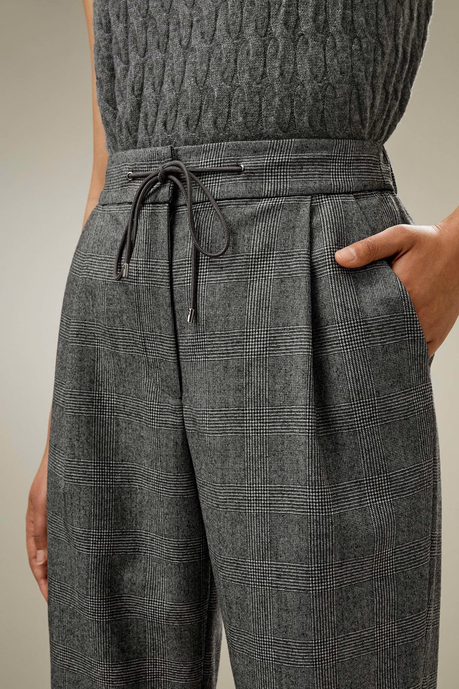 Glen Flex Pantaloni di Lana Sottile