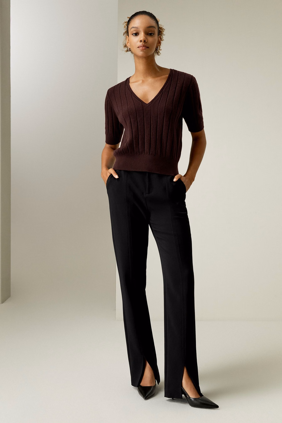 V-Neck Cashmere T-shirt