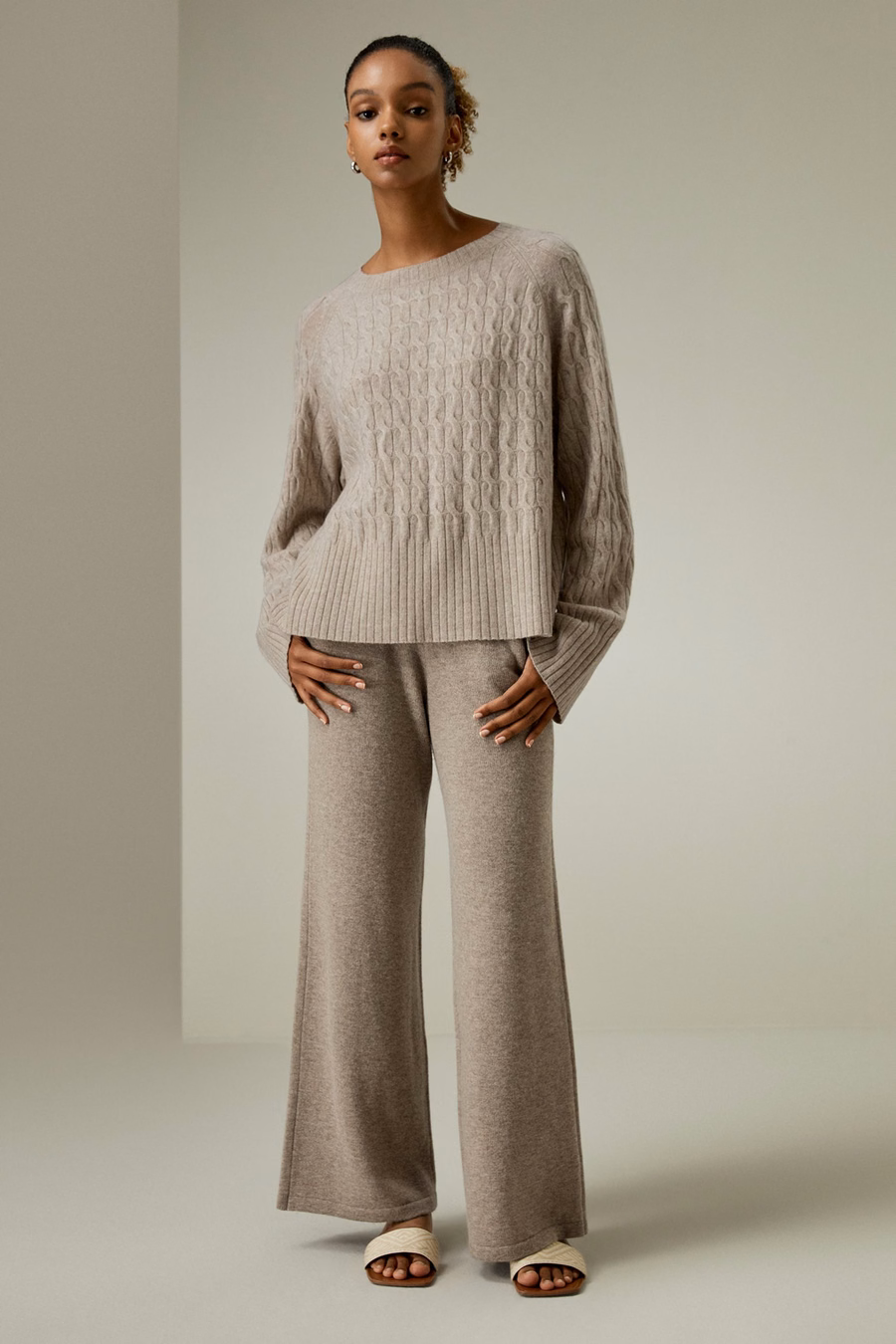 Maglione a Treccia in Cashmere per Bambini