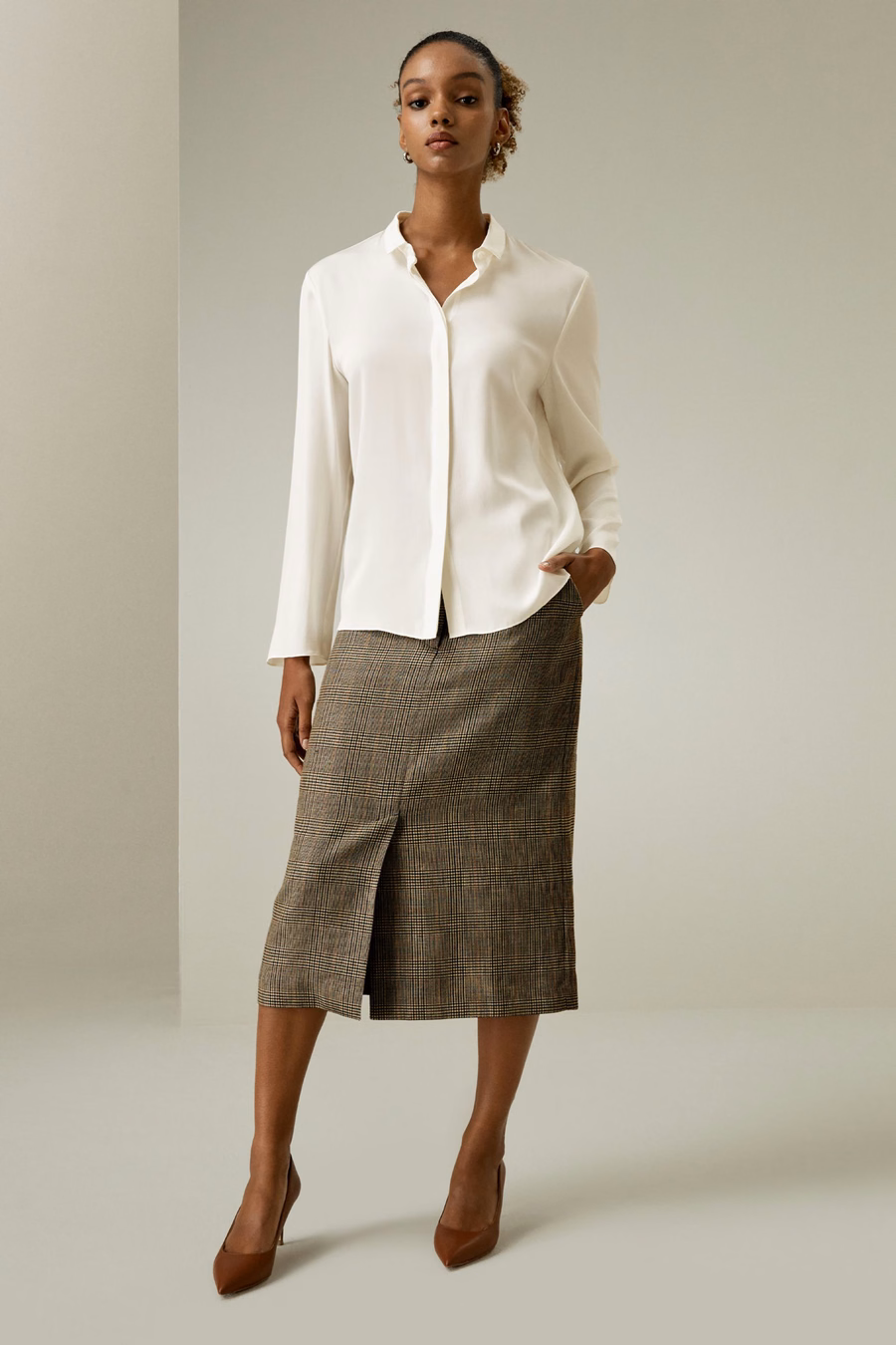 Camicia in Seta con Colletto Classico