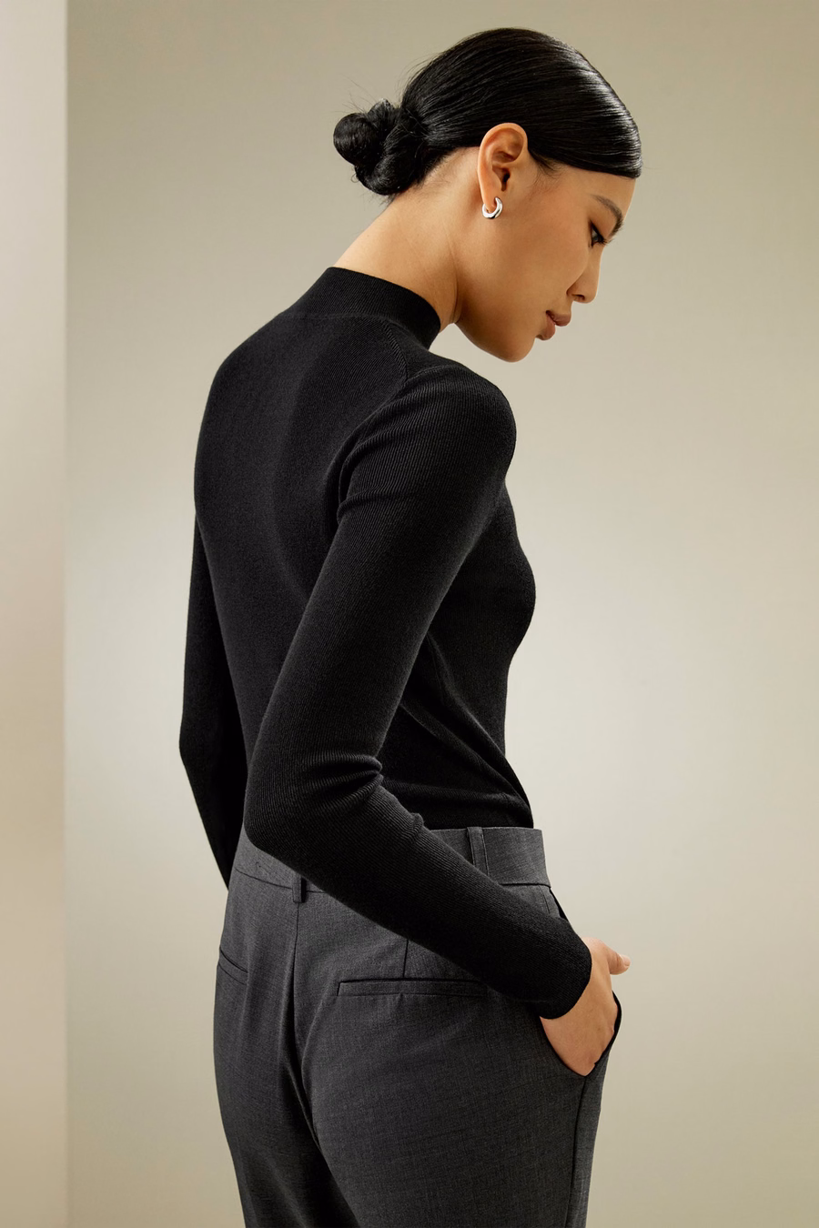 Top essenziale in misto cashmere