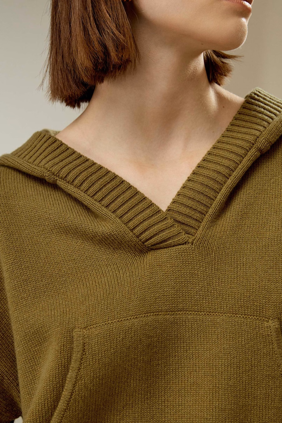 Felpa corta in misto lana e cashmere