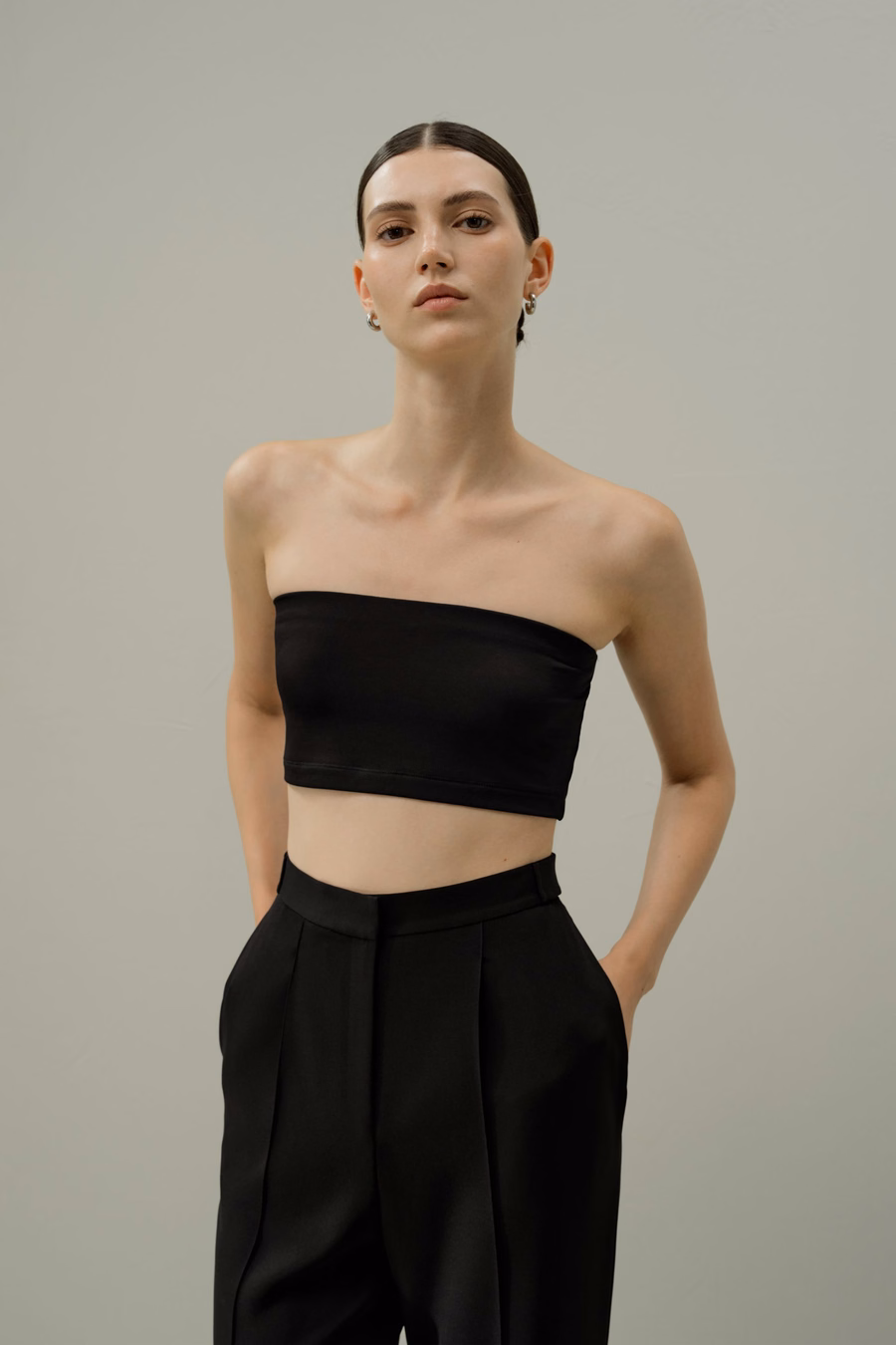 Top bandeau in jersey di seta Breeze