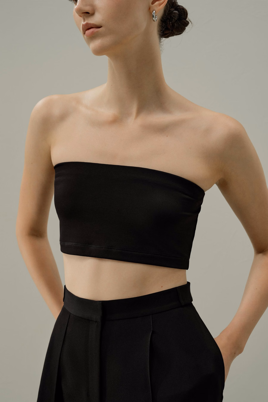 Top bandeau in jersey di seta Breeze