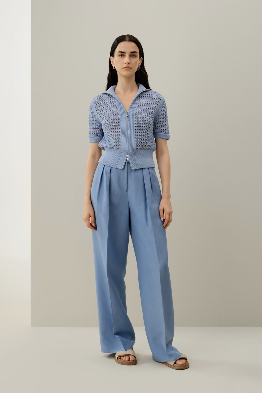 Cardigan a doppia zip in maglia Toscana Pointelle
