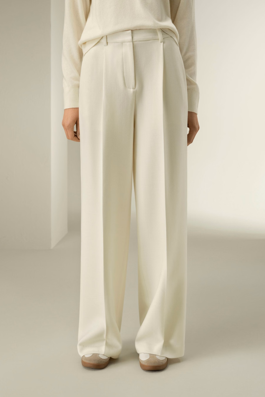 Pantaloni in misto seta-lana tweed