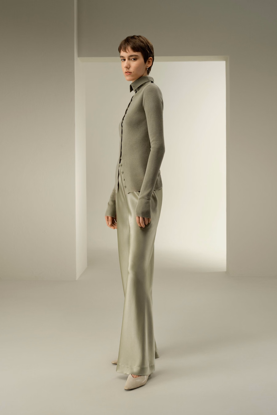 Maglione in seta cashmere slim fit