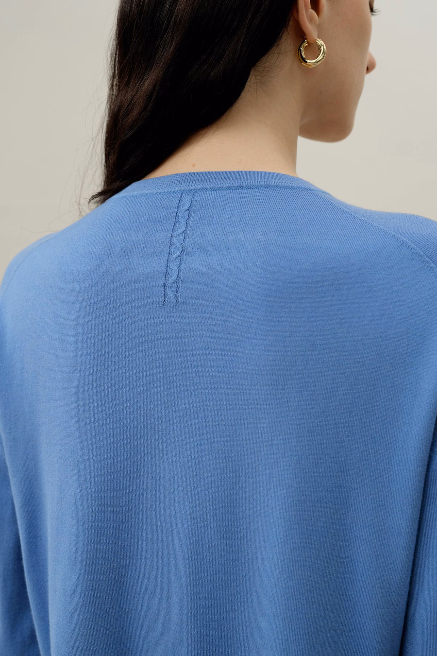 Cardigan in seta e cashmere a girocollo