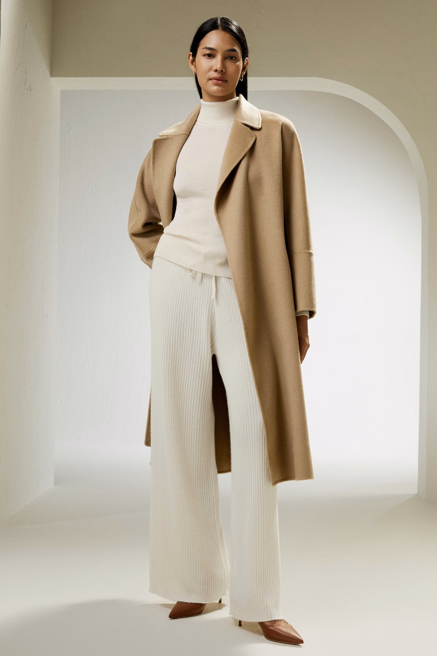 Robe Coat in misto lana doppio faccia