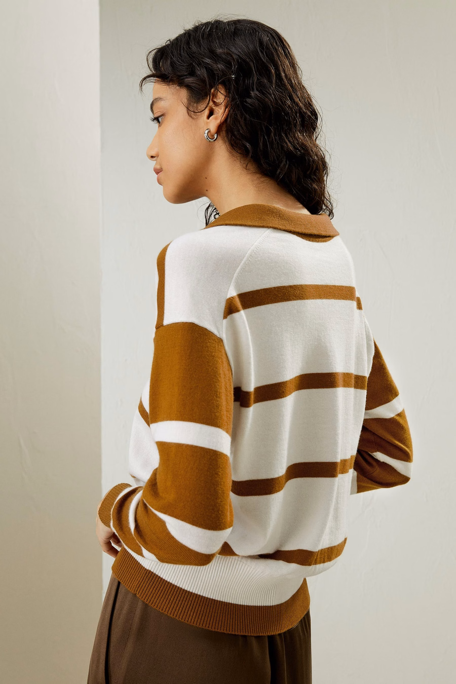 Maglione in lana Merino con polo